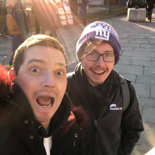 Photo of Eddie with a friend