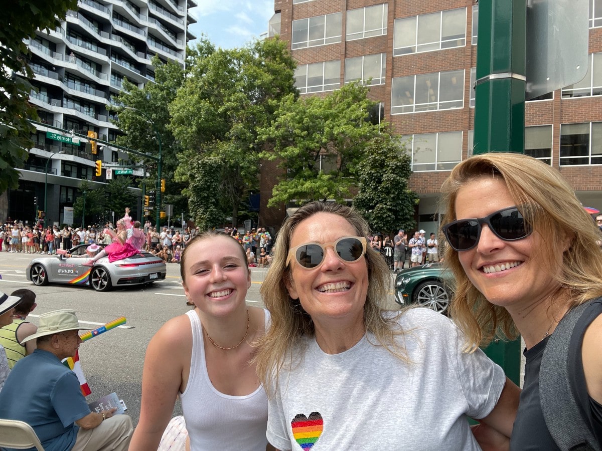 Jill with family wearing sunglasses